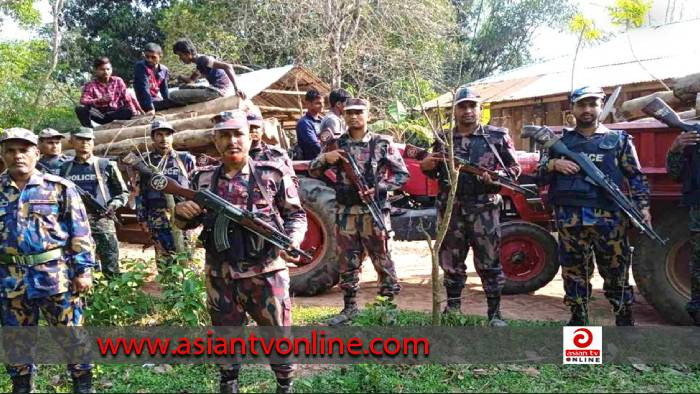 বিজিবির অভিযানে অবৈধ প্রায় ৪ লাখ টাকার কাঠ জব্দ