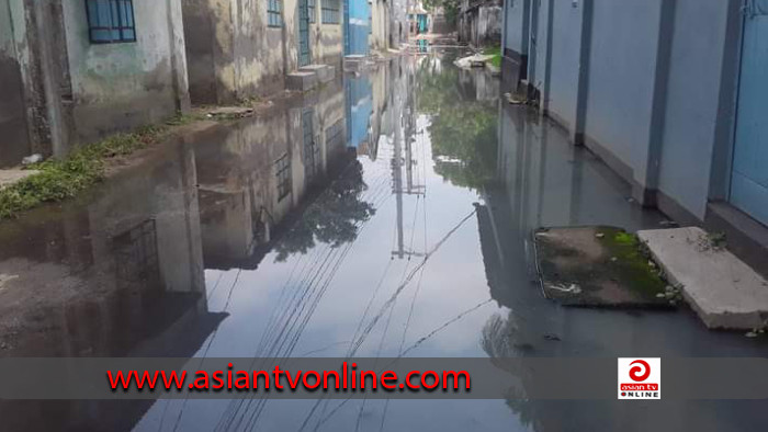 সৈয়দপুর পৌরসভার রাস্তায় পানি, ভোগান্তিতে এলাকাবাসী