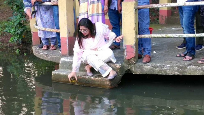 কুমিল্লা থেকে উদ্ধার হওয়া কচ্ছপ গাজীপুরের জাতীয় উদ্যানে অবমুক্ত