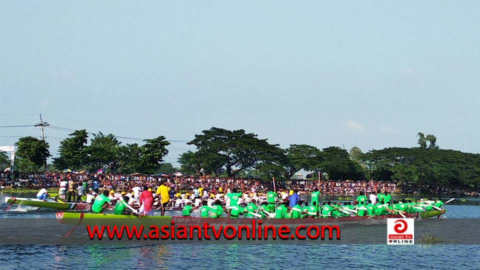 বাসাইলে ঐতিহ্যবাহী নৌকা বাইচে দর্শণার্থীদের ঢল