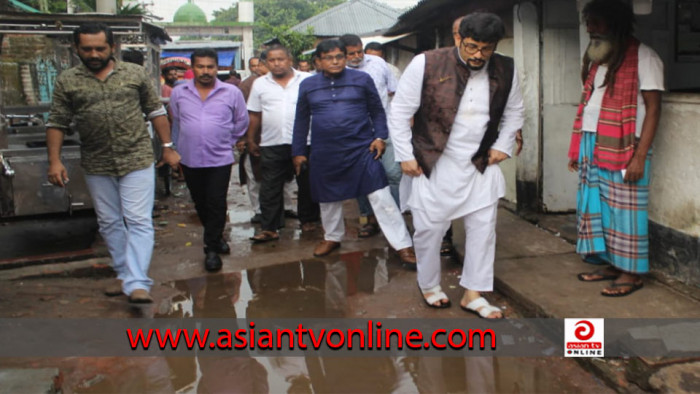 সৈয়দপুরে পানিবন্দি এলাকা পরিদর্শন করলেন এমপি আদেল