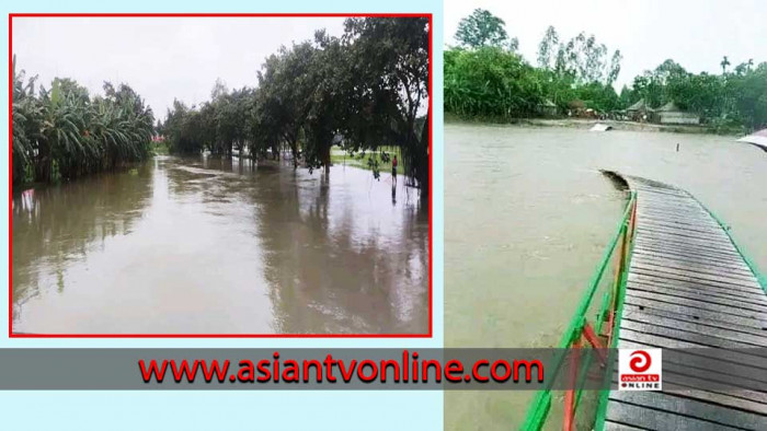 টানা বৃষ্টিতে পার্বতীপুরে বন্যা, শ্রমজীবী মানুষের মানবতার জীবনযাপন