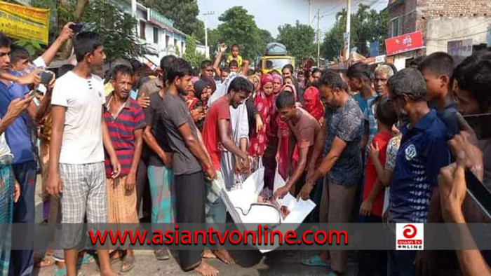 বগুড়ায় রোহান হত্যার বিচারের দাবিতে মরদেহ নিয়ে এলাকাবাসীর মিছিল