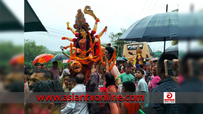 রাজস্থলীতে প্রতিমা বিসর্জনের মাধ্যমে শেষ হলো দুর্গাপূজার আনুষ্ঠানিকতা