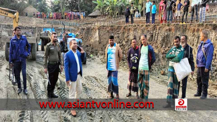 অবৈধভাবে পুকুর সংস্কারের নামে মাটি বিক্রি বন্ধে ইউএনও'র অভিযান