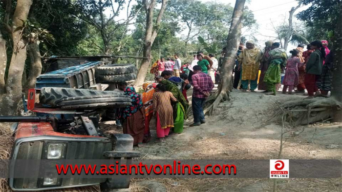 মান্দায় ট্রাক্টর চাপায় ভ্যান চালকের মর্মান্তিক মৃত্যু