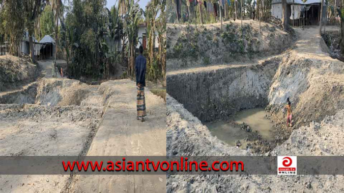 রাতের আঁধারে কৃষকের জমি কেটে ডোবা বানালেন ইউপি সদস্য