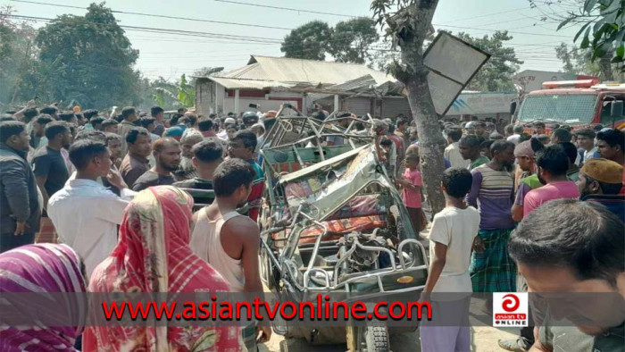 কাভার্ড ভ্যান-অটোরিকশার মুখোমুখি সংঘর্ষে কলেজ শিক্ষার্থীর মৃত্যু, আহত ৫