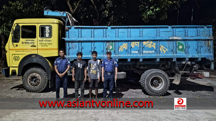 মাটিরাঙ্গায় রাজস্ব ফাঁকি দেয়া চিনিবোঝাই ট্রাকসহ আটক ২