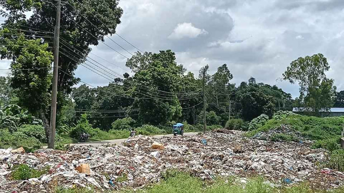 পঞ্চগড়ে সড়কের পাশে ময়লার ভাগাড়, বিষিয়ে উঠেছে বাতাস